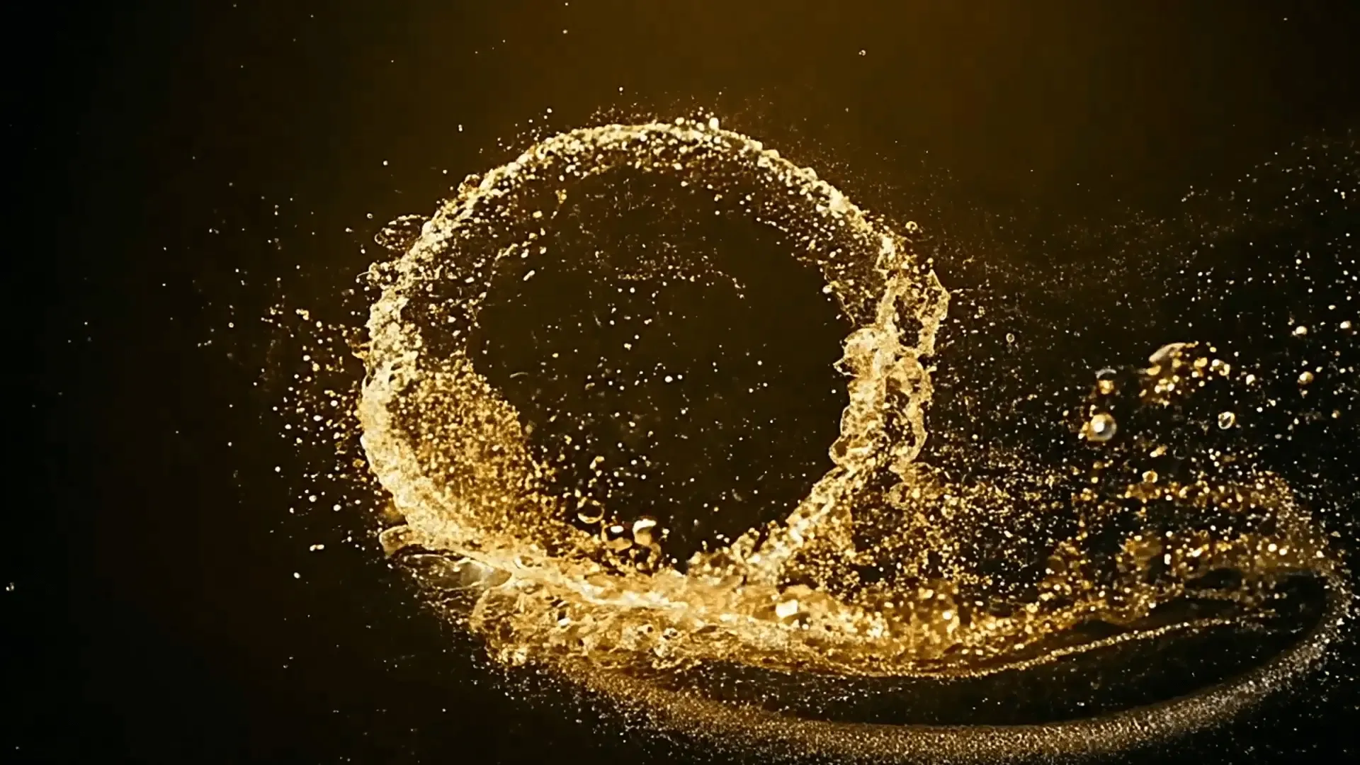 Golden Particle Liquid Splash Overlay for Logo Animation